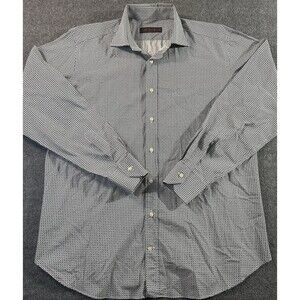 Etro Milano Men’s 43 Dress Casual Shirt Black White Long Sleeves Made in Italy